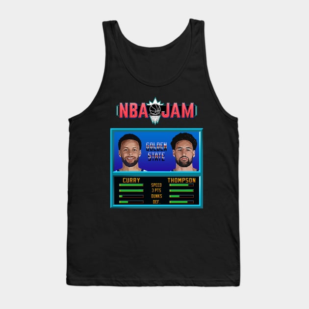 NBA JAM - Warriors Basketball Tank Top by Buff Geeks Art